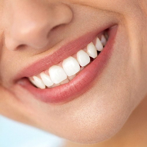 Close up of woman’s beautiful teeth