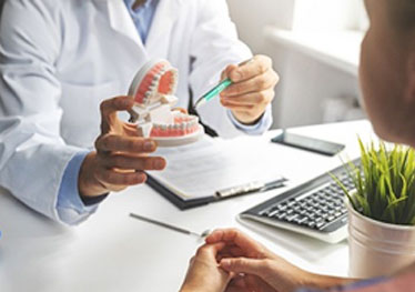 patient at a dental implant consultation