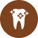 Animated tooth with sparkle icon highlighted
