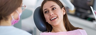 Smiling woman in dental chair