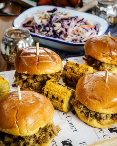 Barbeque foods on table