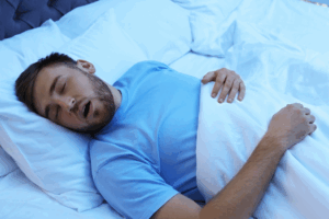 a patient struggling to breathe while sleeping
